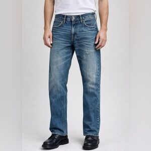 B By Bullhead Men’s Straight-Leg Jeans Medium Wash Whiskering Detail 30X32